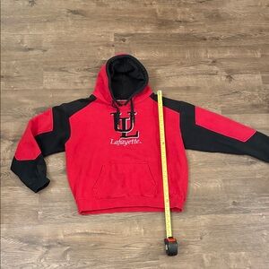 Cajuns UL University of Louisiana Red and Black Men's Hoodie Size large